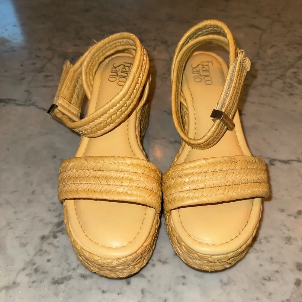 Franco Sarto Pina Espadrille Wedge Sandals Natural Tan 8